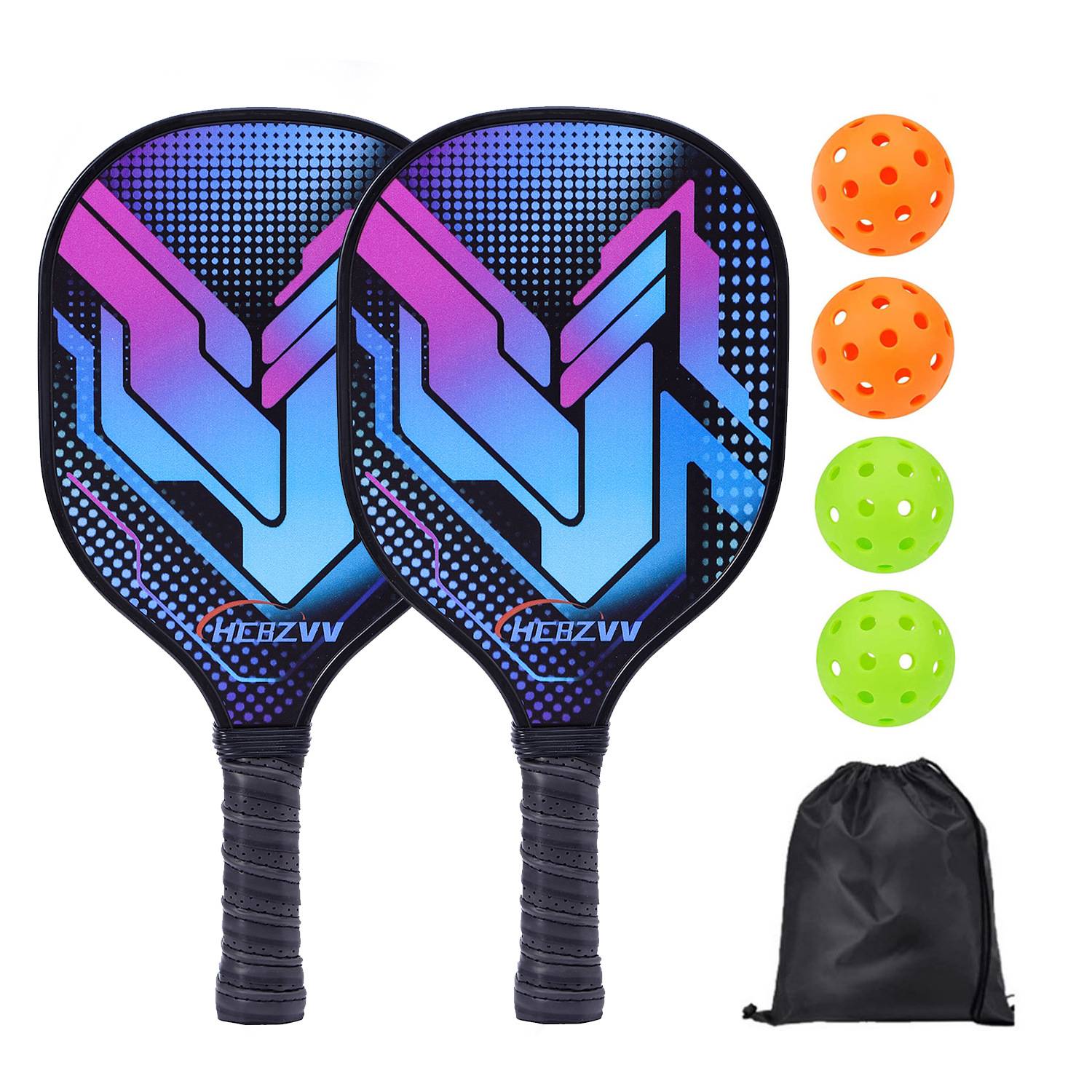 [Woodpien Power racket] 2 shots+4 balls+1 pockets [Model 1104]
